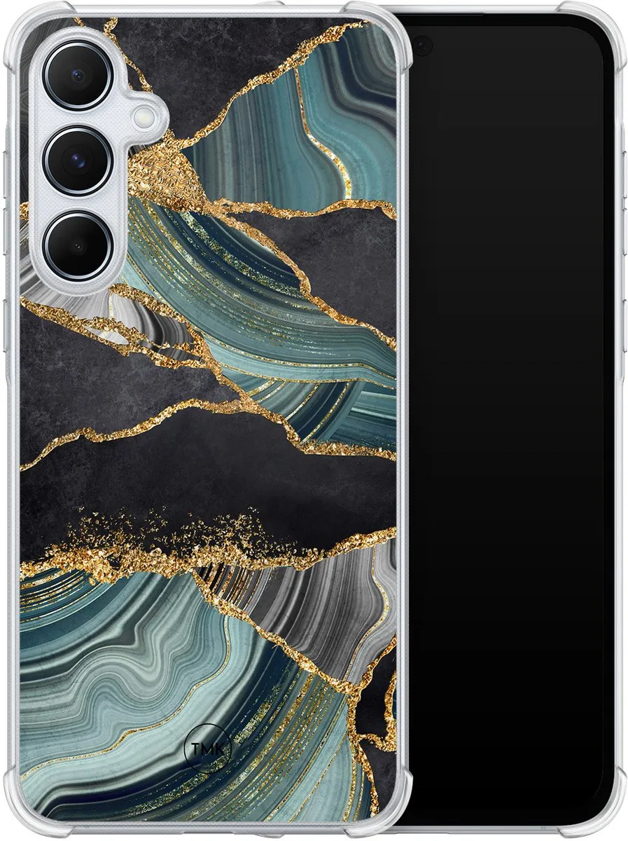Casevibes Shockproof Hoesje Samsung Galaxy A55 S/A55/S/017 - Marble Jade Stone