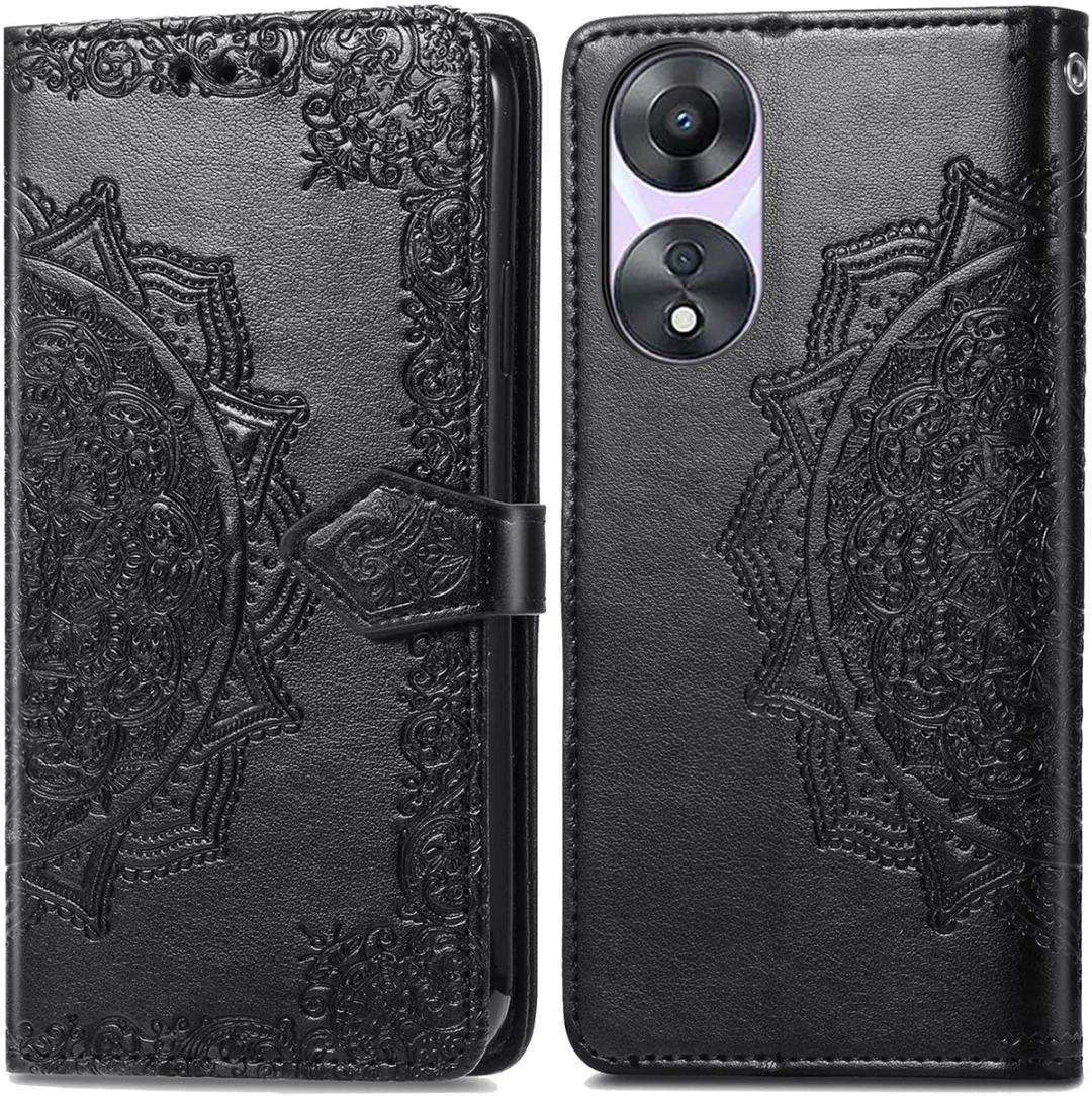 Imoshion Hoesje Oppo A58 Mandala Bookcase - 3 Stuks - Zwart