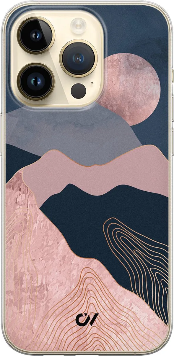 Casevibes Hoesje iPhone 14 Pro Landscape Rosegold