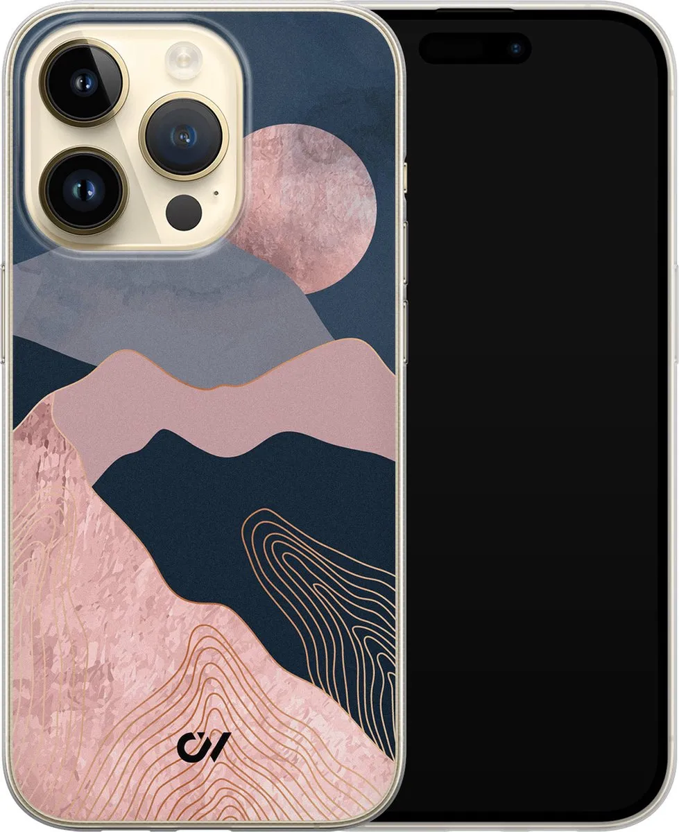 Casevibes Hoesje iPhone 14 Pro Landscape Rosegold - Roze