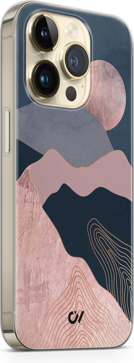 Casevibes Hoesje iPhone 14 Pro Landscape Rosegold - Roze