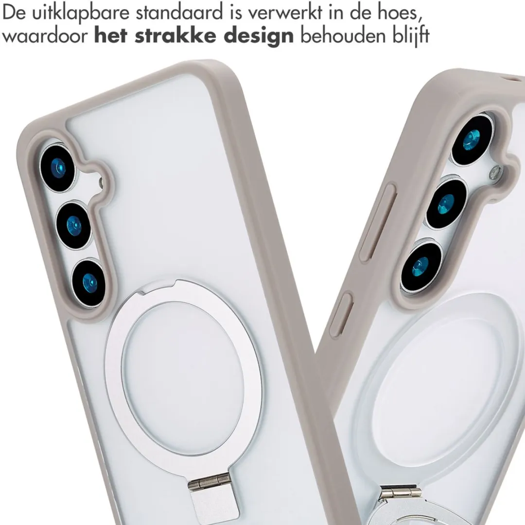 Accezz Hoesje Samsung Galaxy S24 Plus Magnetische Ring - Grijs