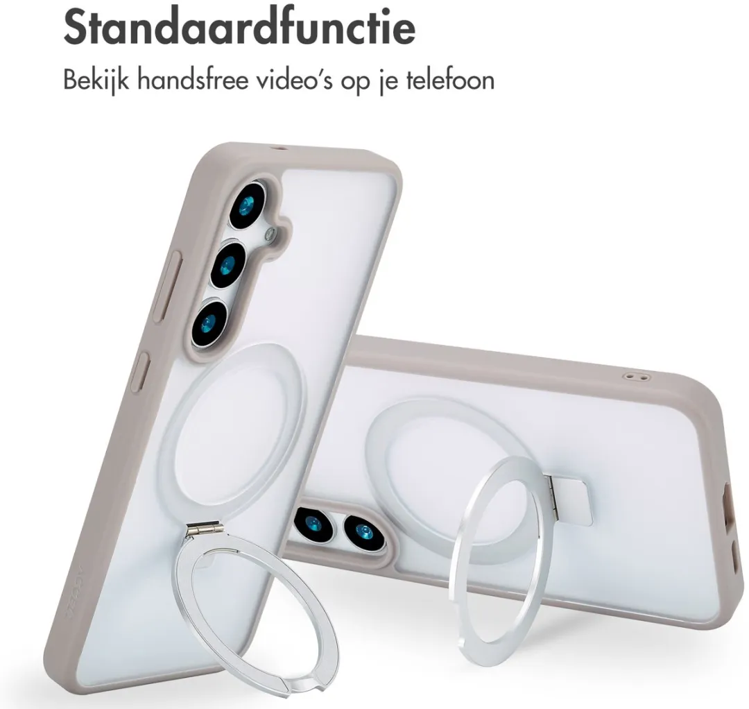 Accezz Hoesje Samsung Galaxy S24 Plus Magnetische Ring - Grijs