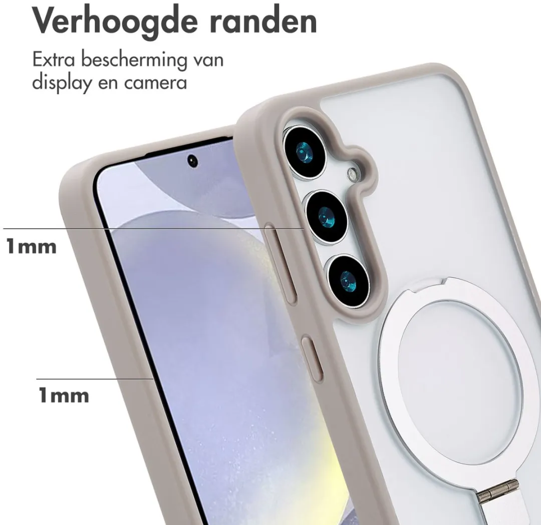 Accezz Hoesje Samsung Galaxy S24 Plus Magnetische Ring - Grijs