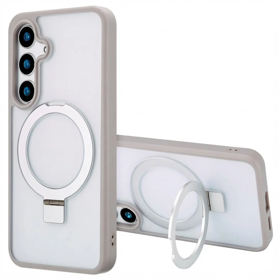 Accezz Hoesje Samsung Galaxy S24 Plus Magnetische Ring - Grijs
