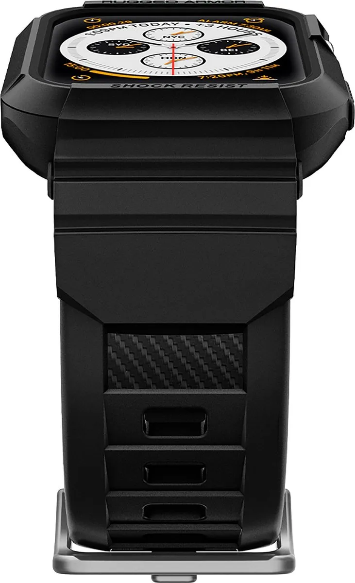 Spigen Rugged Armor Pro Bandje - Apple Watch 44/45mm - Zwart