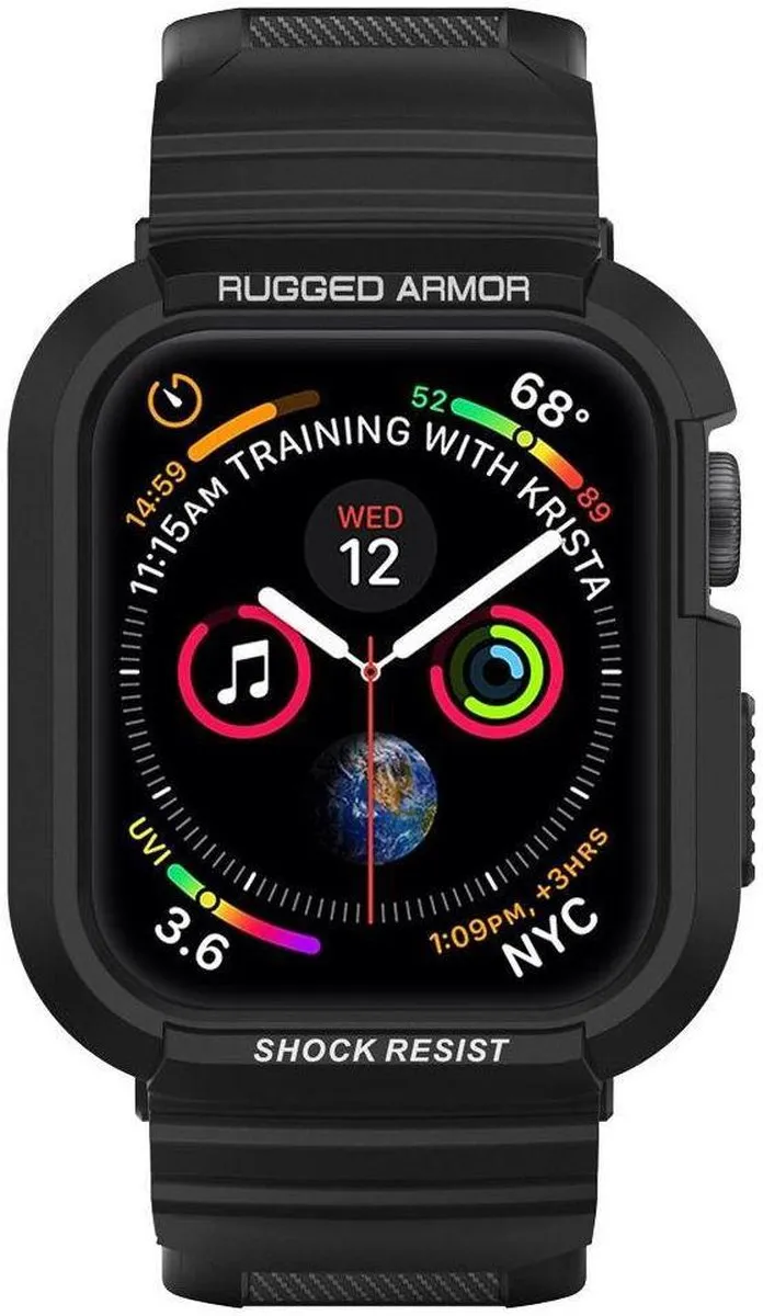 Spigen Rugged Armor Pro Bandje - Apple Watch 44/45mm - Zwart - afbeelding 6 van 6