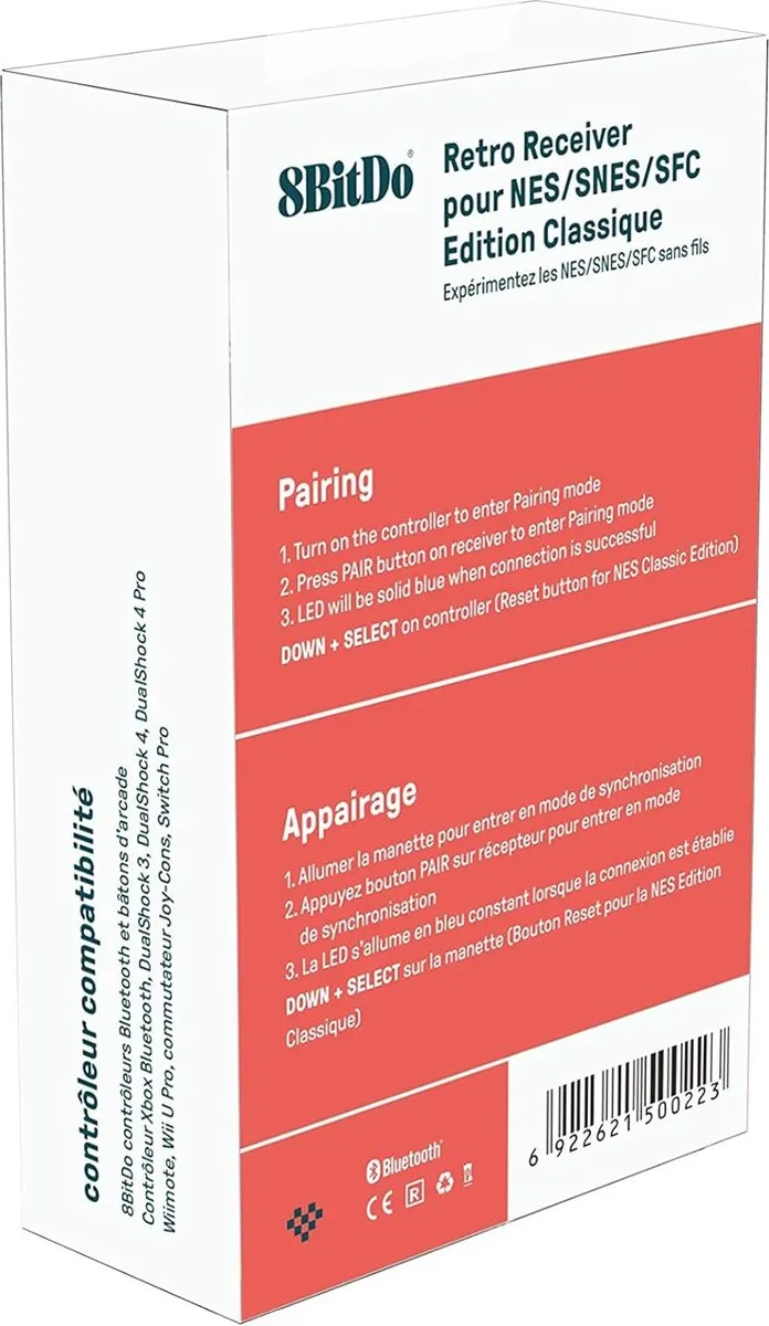 8BitDo Retro Receiver - Classic Edition - Black PS3 PS4 Wii Switch Xbox