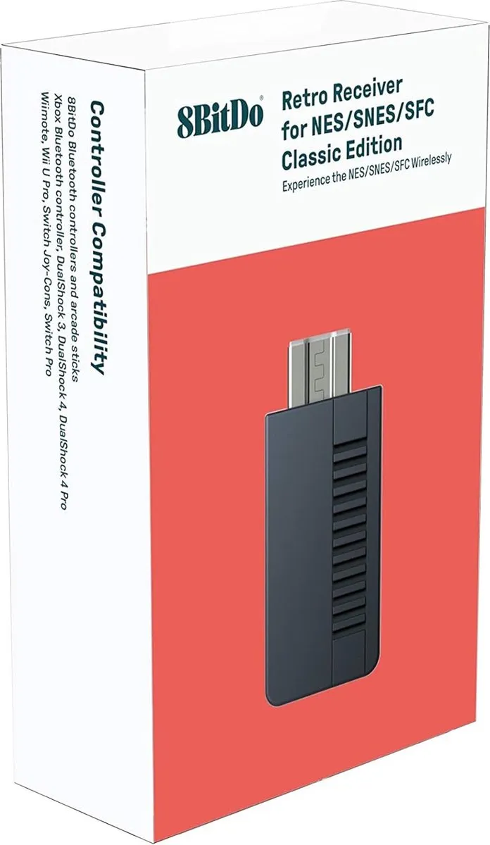 8BitDo Retro Receiver - Classic Edition - Black PS3 PS4 Wii Switch Xbox