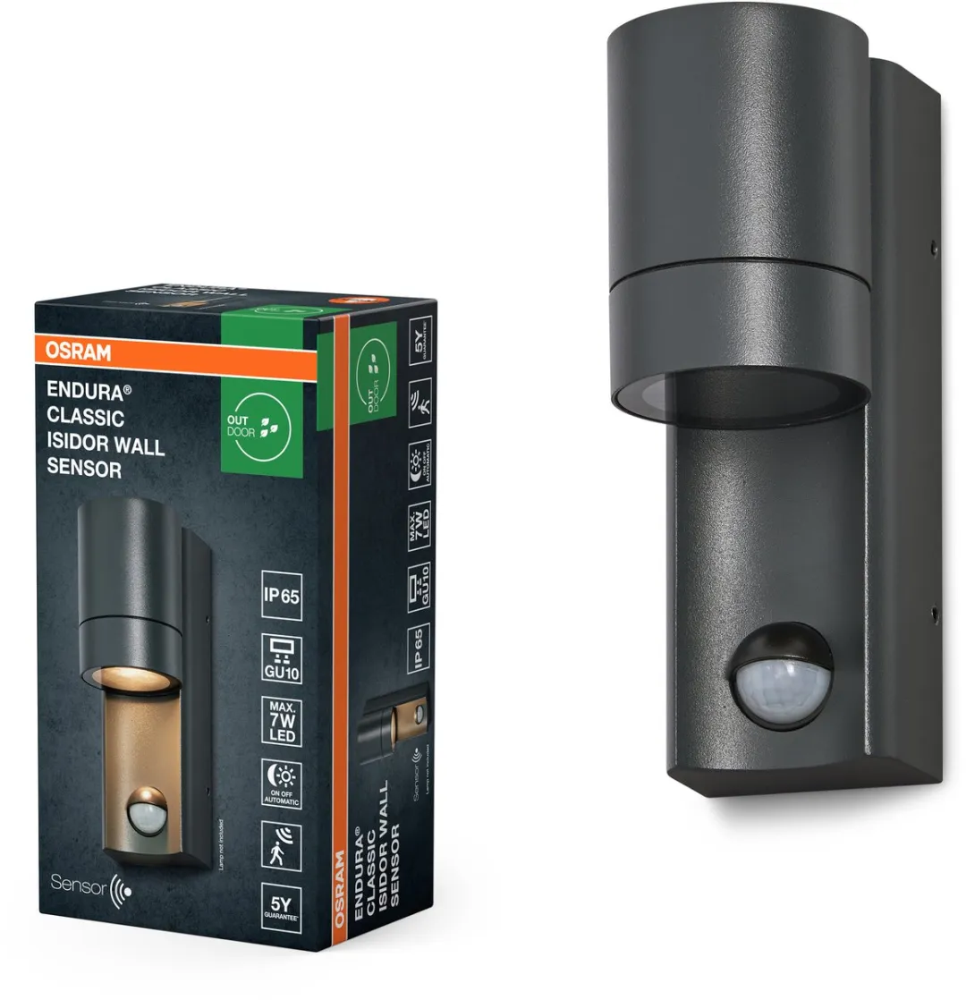 Osram Endura Classic Isidor W S Wandlamp GU10 - Donkergrijs - IP65