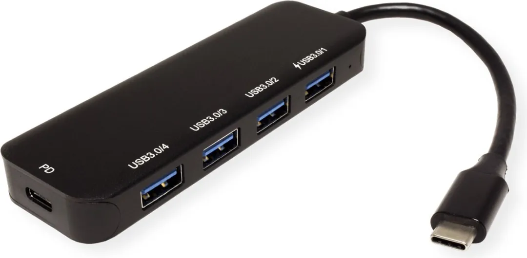 Value USB 3.2 Gen 1 Hub 5 Poorten - Type C met PD - Zwart - afbeelding 2 van 5