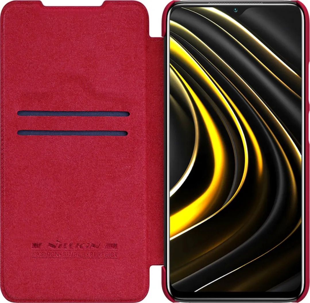 Nillkin Qin PU Leather Book Case Xiaomi Poco M3 - Rood