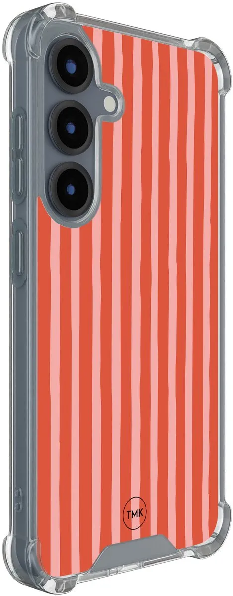Casevibes Shockproof Hoesje S/S25/S/003 Samsung Galaxy S25 - Streepjes - Transparant