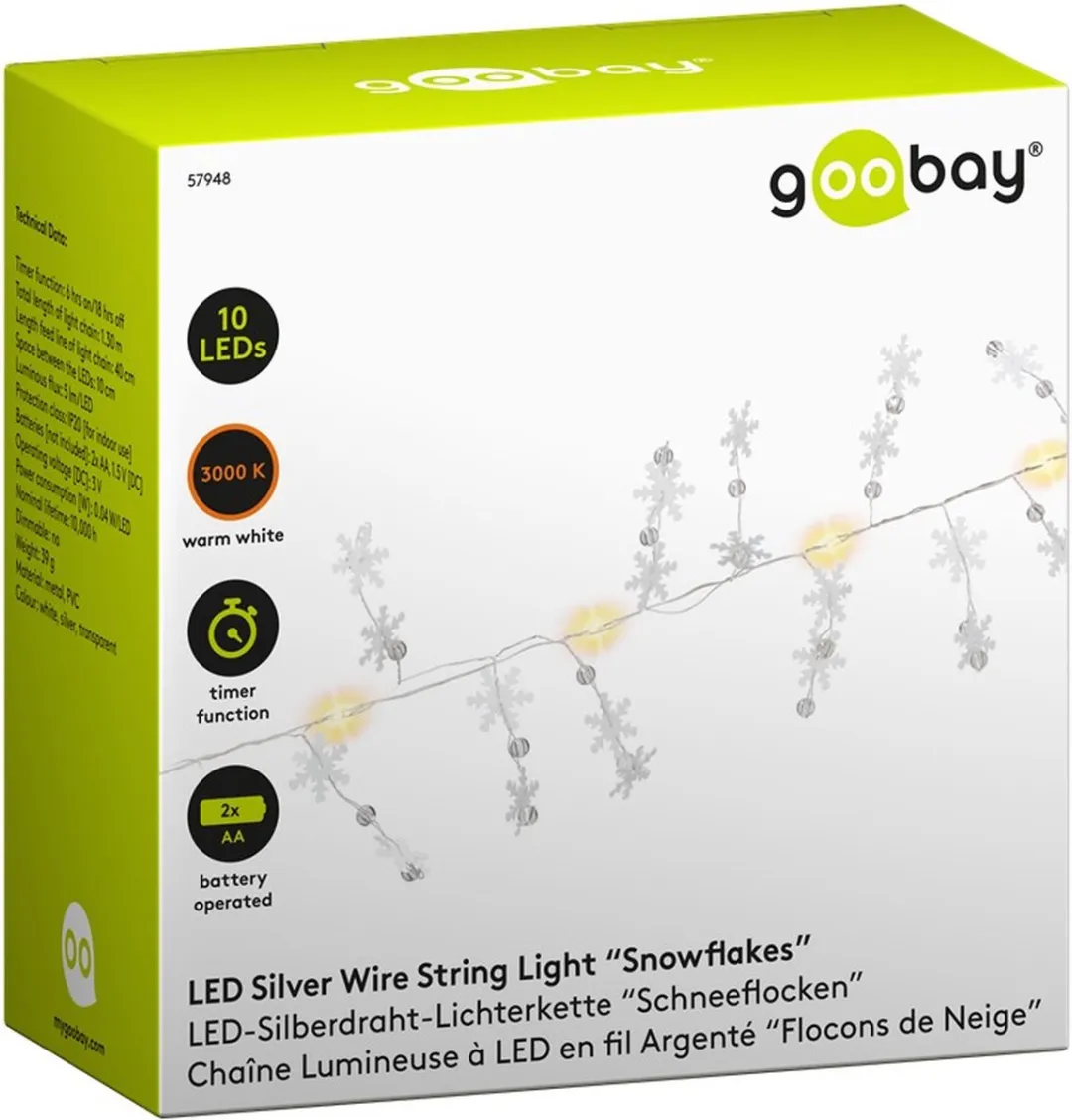Goobay 57948 LED Lichtdecoratie Ketting - 10 Stuks - 0,04W Warm Wit