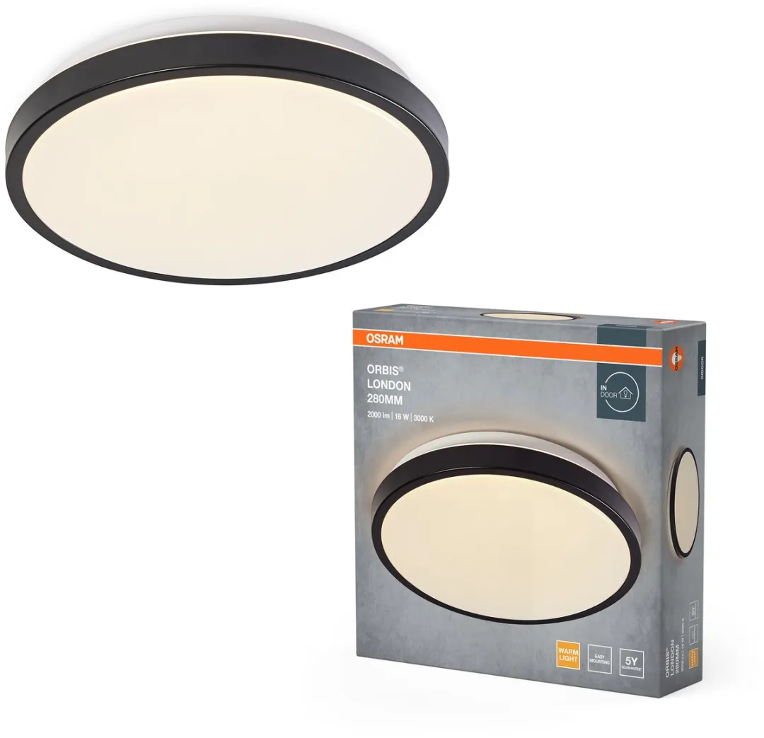 Osram Orbis London LED Plafondlamp 280mm - 16W 2000lm - Zwart