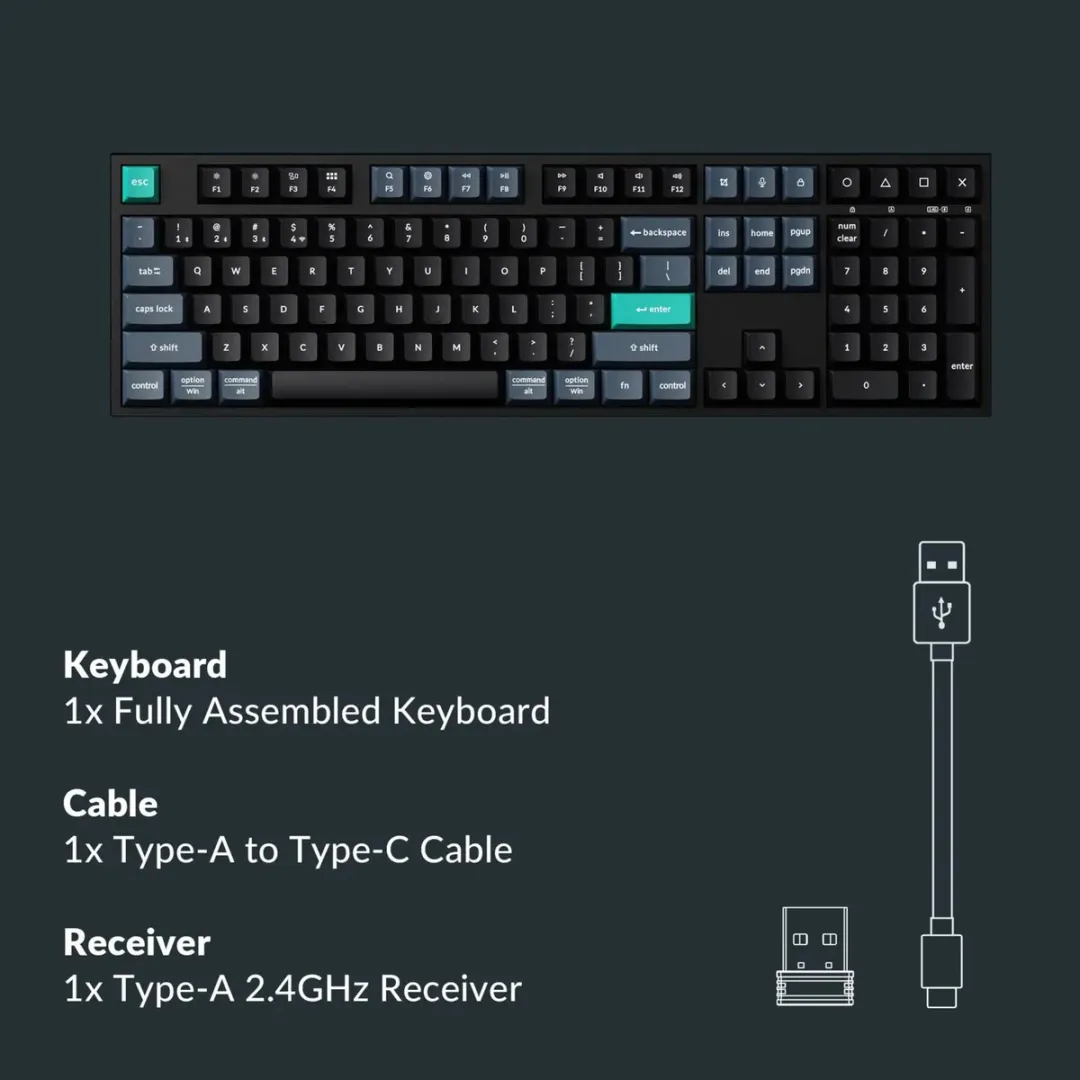 Keychron B36-K9 Draadloos Toetsenbord - Zwart