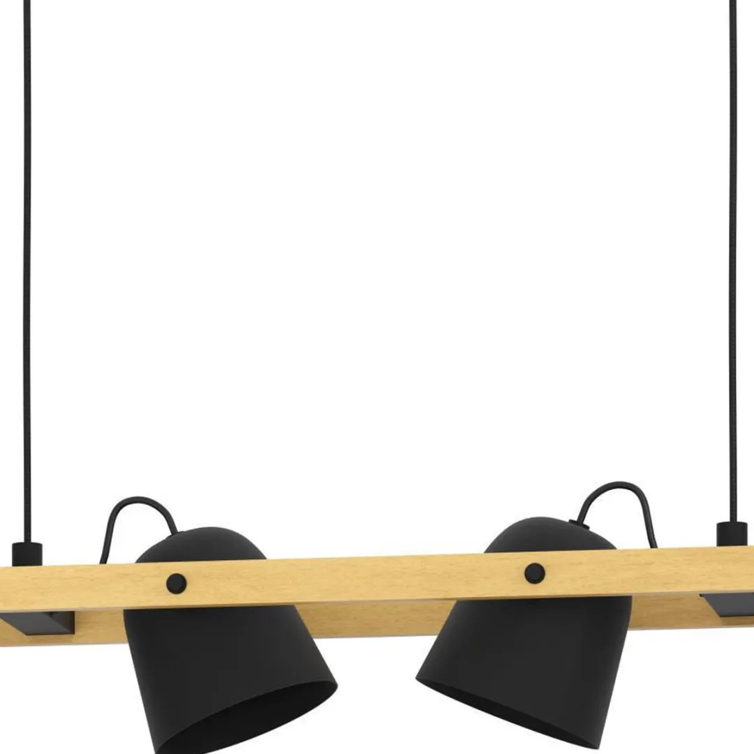 EGLO connect.z Hornwood-Z Hanglamp - 78 cm - Zwart|Bruin - Instelbaar RGB & wit licht - Dimbaar - Zigbee