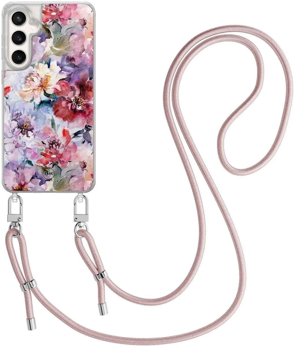 Casevibes S24 FE Telefoonhoesje - Bloemen Acryl - Crossbody - CV/S/S24FE/C/016