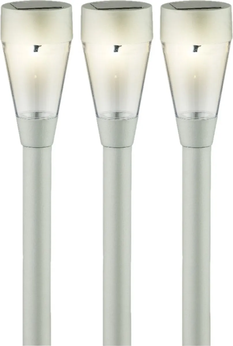 Lumineo Solar Tuinlamp Prikspots 4 Stuks - 1W - Zilver