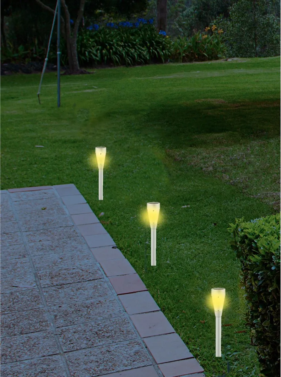 Lumineo Solar Tuinlamp Prikspots 4 Stuks - 1W - Zilver
