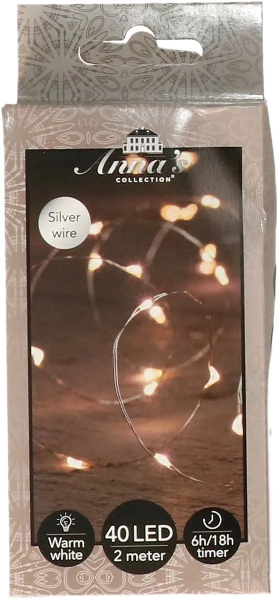 Anna's Collection Draadverlichting 40 LED - Warm wit - 200cm