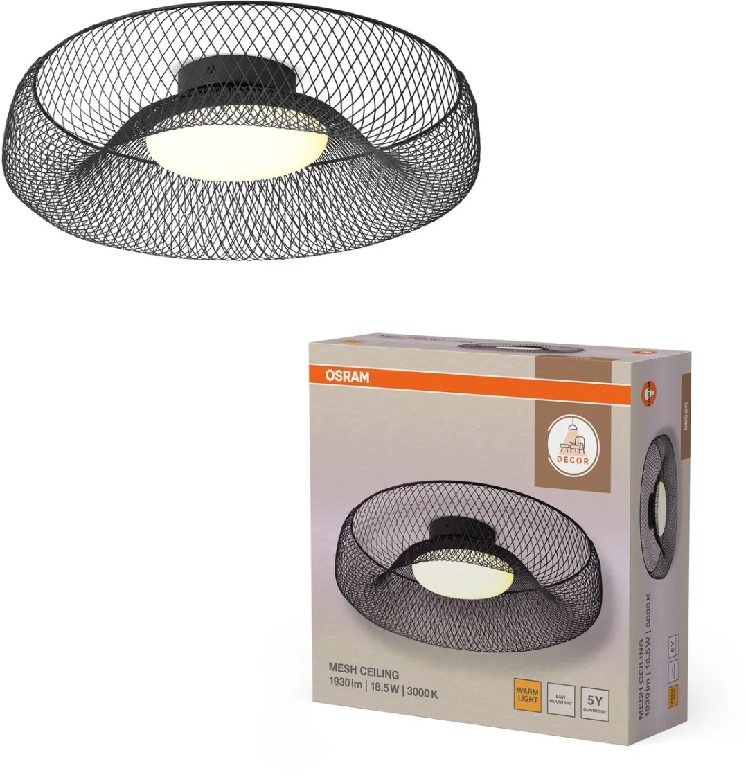 Osram Decor Mesh LED Plafondlamp 18.5W - 300mm - Zwart