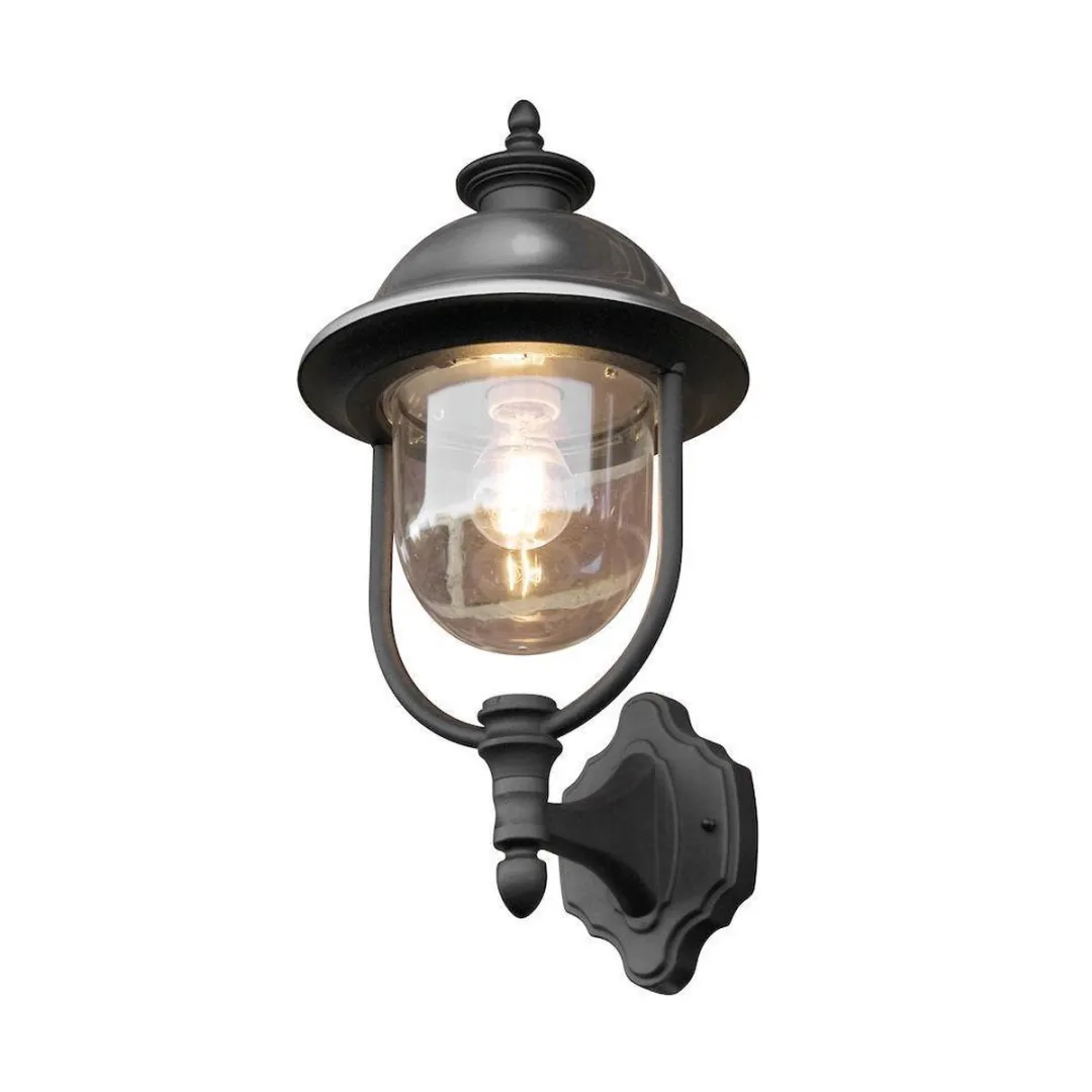 Konstsmide Parma Wandlamp 7239 - 75W - Ø52cm - Matzwart/RVS - afbeelding 6 van 6