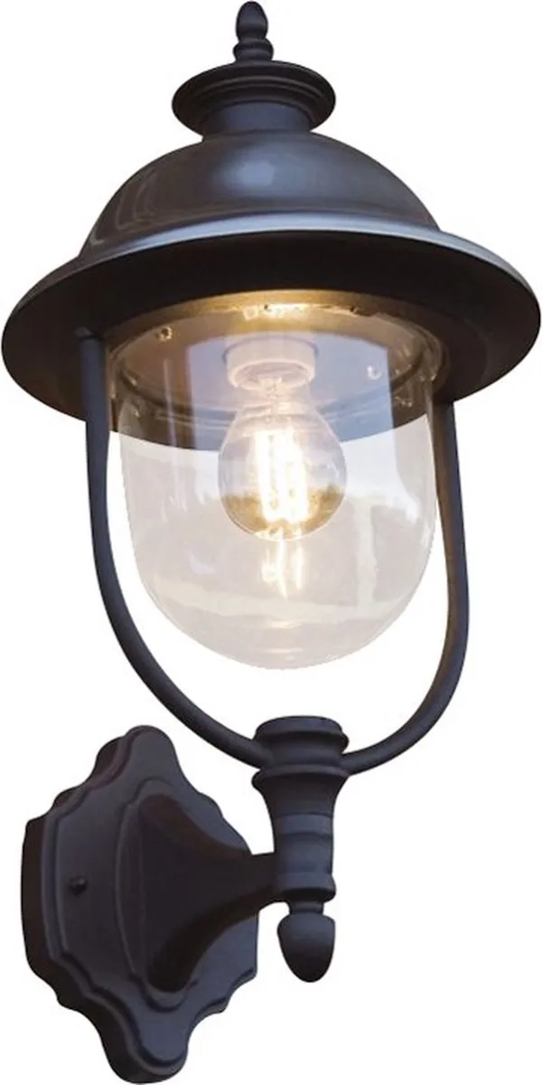 Konstsmide 7239 - Wandlamp - Parma wandlamp opwaarts 43cm 230V E27 - matzwart/RVS
