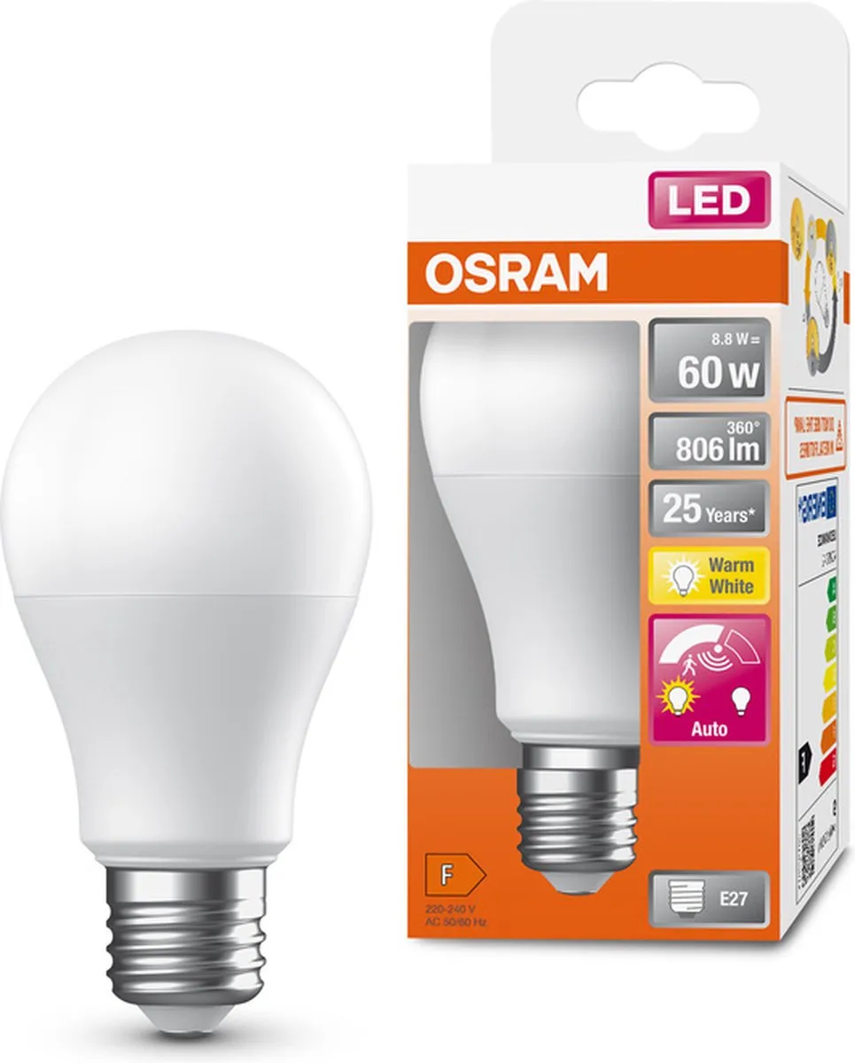 Osram LED A60 E27 8.8W 806lm 2700K Warm Wit - Helder