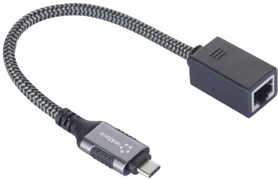 Renkforce RF-6410612 USB-C naar Gigabit Ethernet Adapter - Zwart