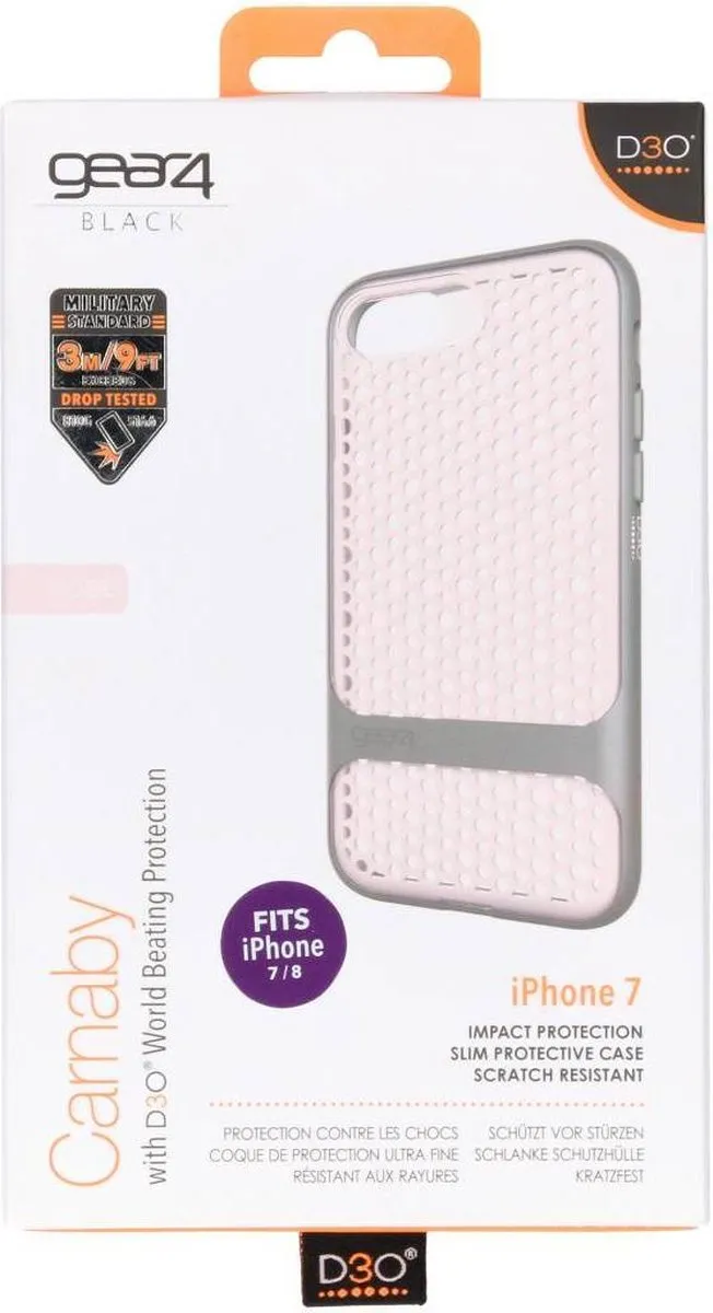 Gear4 D3O Carnaby iPhone 7/8/SE 2020/2022 Hoesje - Roze Goud - afbeelding 6 van 6