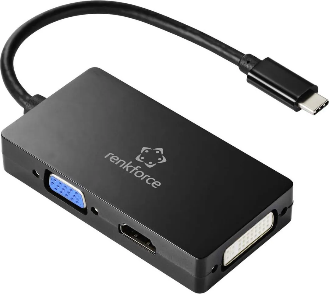 Renkforce RF-4633066 USB-C naar VGA/HDMI/DVI Adapter