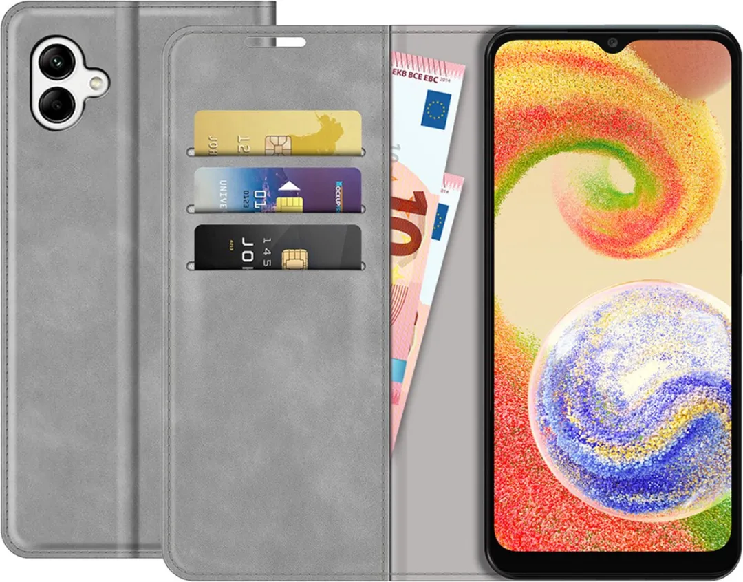 Just in Case Cazy Hoesje Samsung Galaxy A04 - 4 Pasjes - Grijs