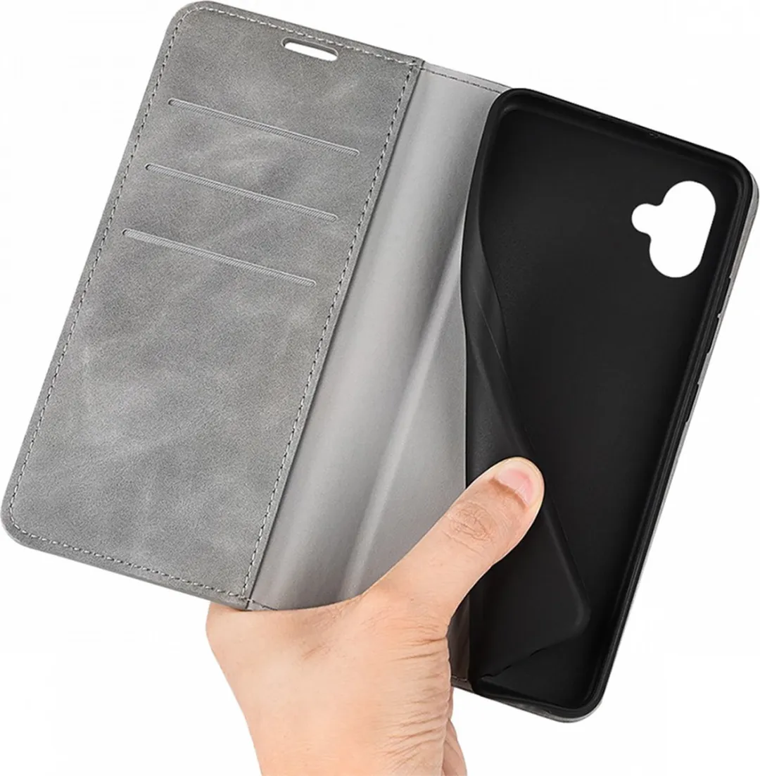 Just in Case Cazy Hoesje Samsung Galaxy A04 - 4 Pasjes - Grijs
