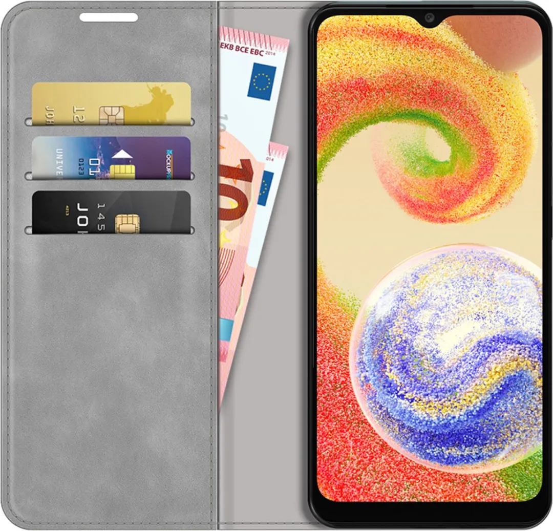 Just in Case Cazy Hoesje Samsung Galaxy A04 - 4 Pasjes - Grijs