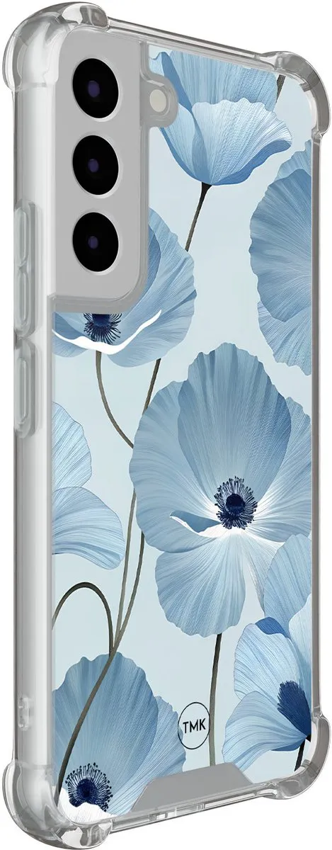 Casevibes Shockproof Hoesje Samsung Galaxy S22 - Blauw Bloemenveld