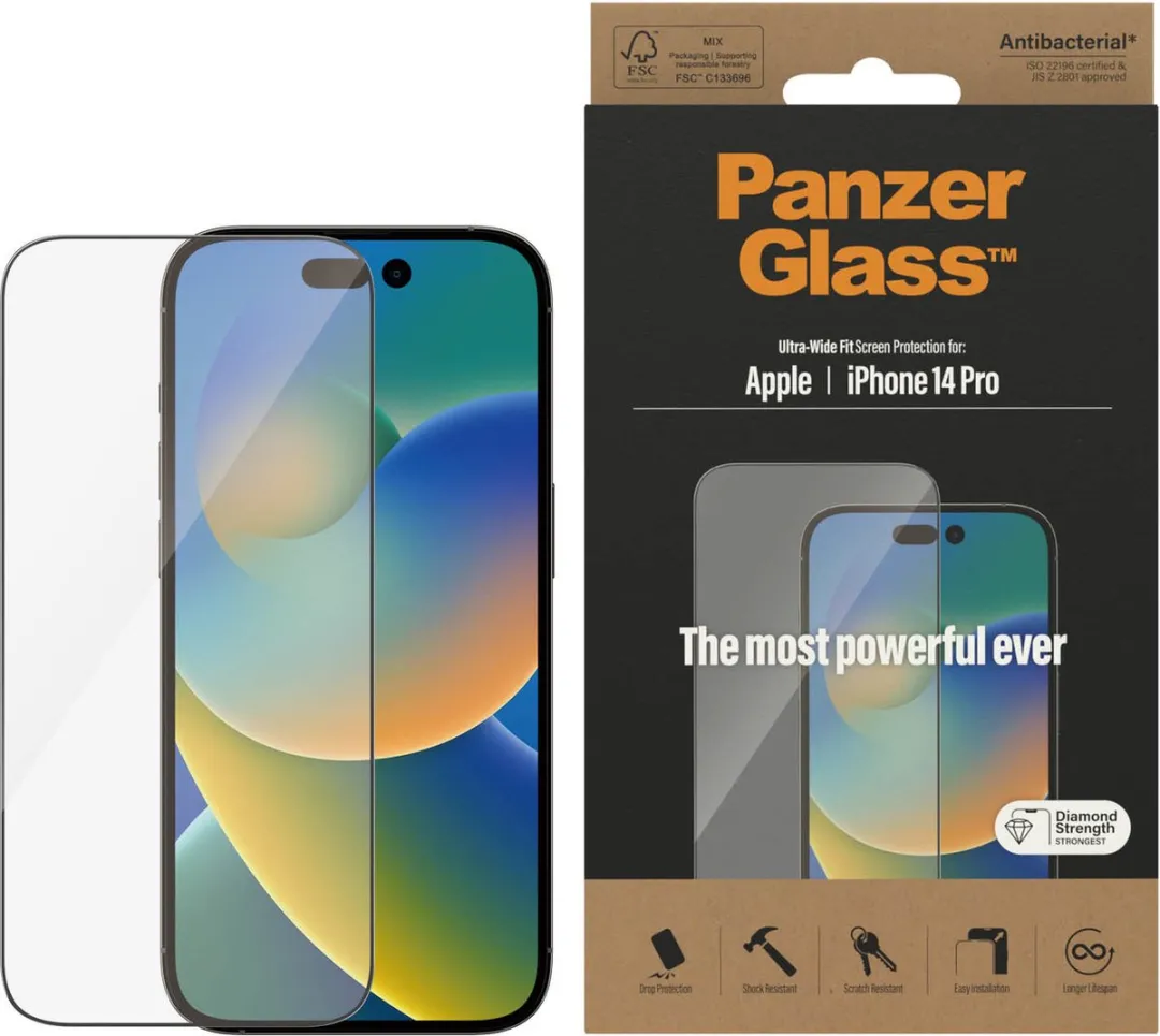 PanzerGlass Ultra-Wide Fit iPhone 14 Pro Schermbeschermer - 2772