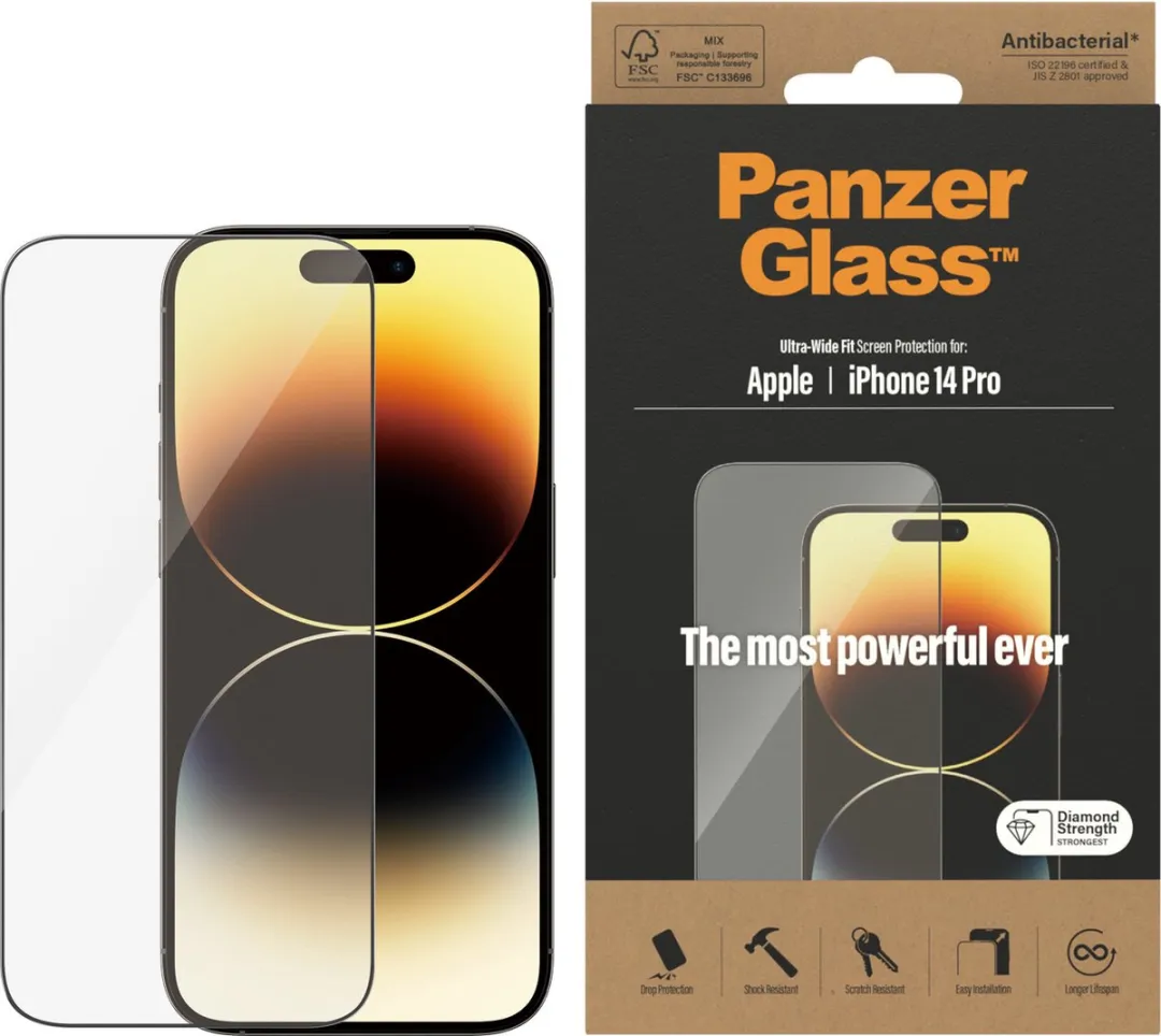 PanzerGlass Ultra-Wide Fit iPhone 14 Pro Schermbeschermer - 2772