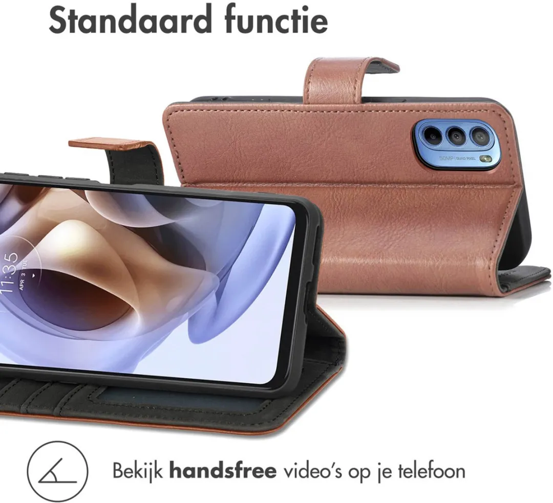 Imoshion Hoesje Motorola Moto G14 - 3 Pasjes - Bruin
