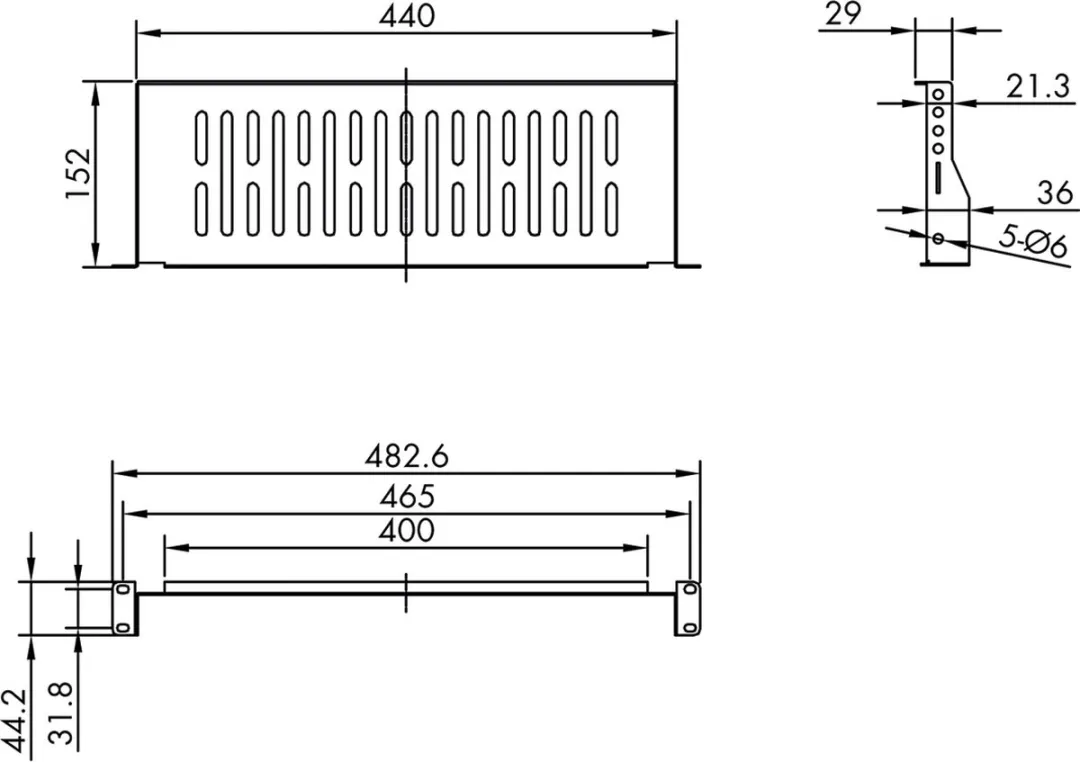 Value 19" Legplank 485x150mm - 10kg - Zwart - afbeelding 2 van 5