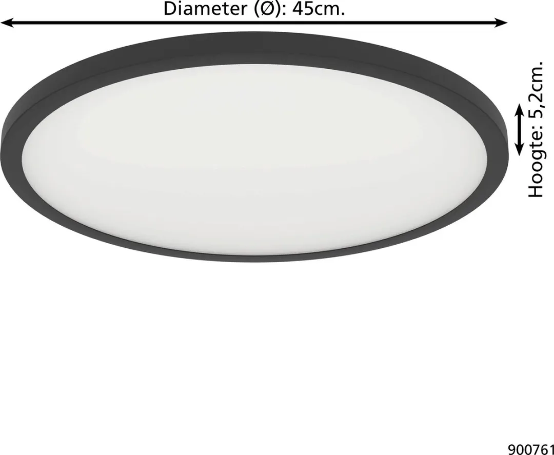 EGLO connect.z Sarsina-Z Plafondlamp Ø45cm - Zwart/Wit - Zigbee