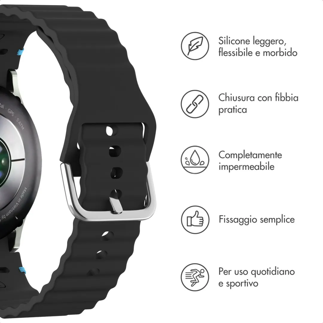 Imoshion Wave Siliconenband 20mm - Zwart