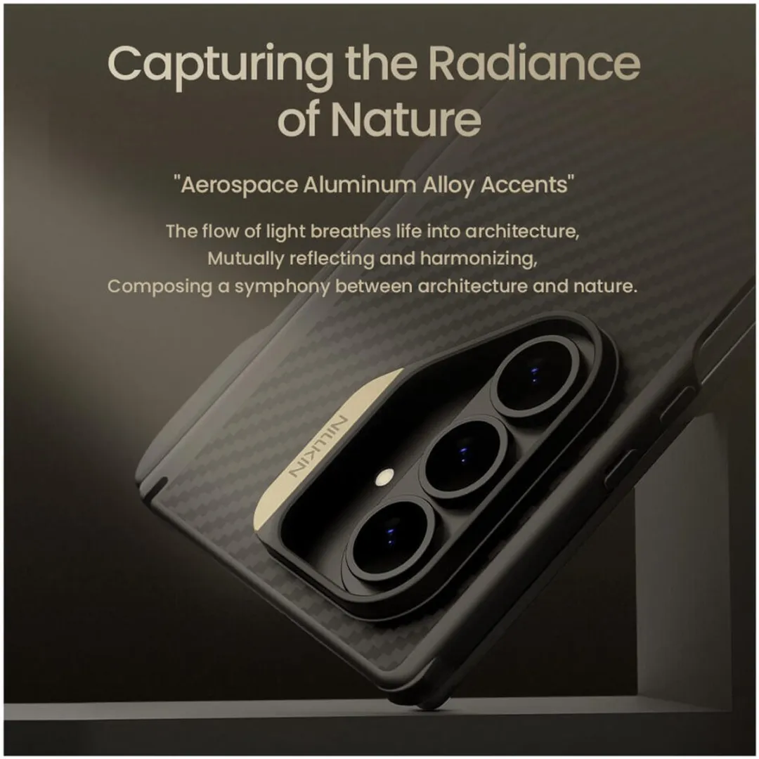 Nillkin Carbon Fiber Hoesje Samsung Galaxy Z Fold 7 - MagSafe - Met Pen - Zwart