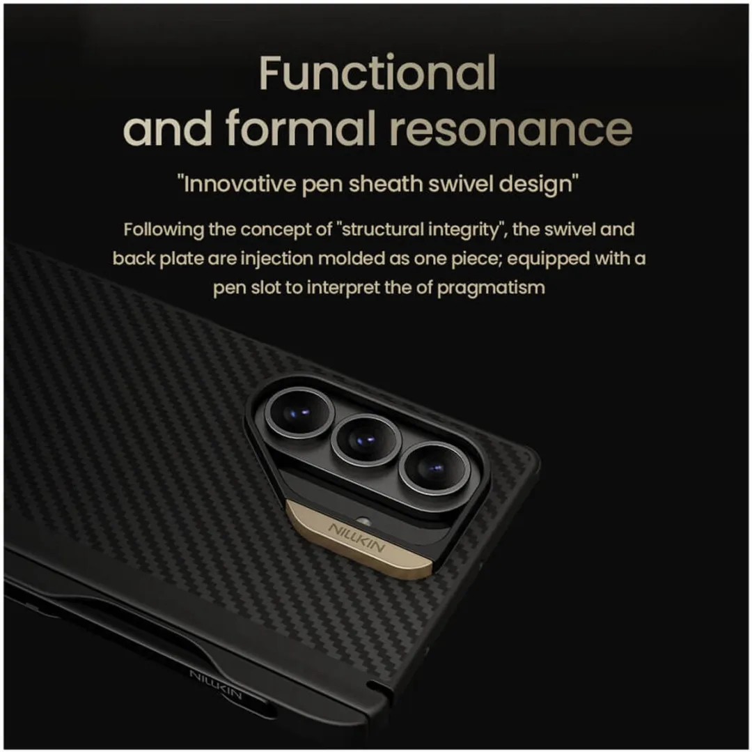 Nillkin Carbon Fiber Hoesje Samsung Galaxy Z Fold 7 - MagSafe - Met Pen - Zwart - afbeelding 6 van 6