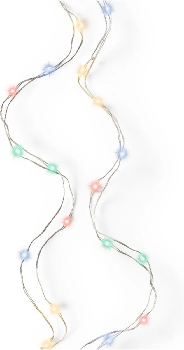 Lumineo Micro Kerstverlichting 40 LED - 195cm - Zilver - Multicolor