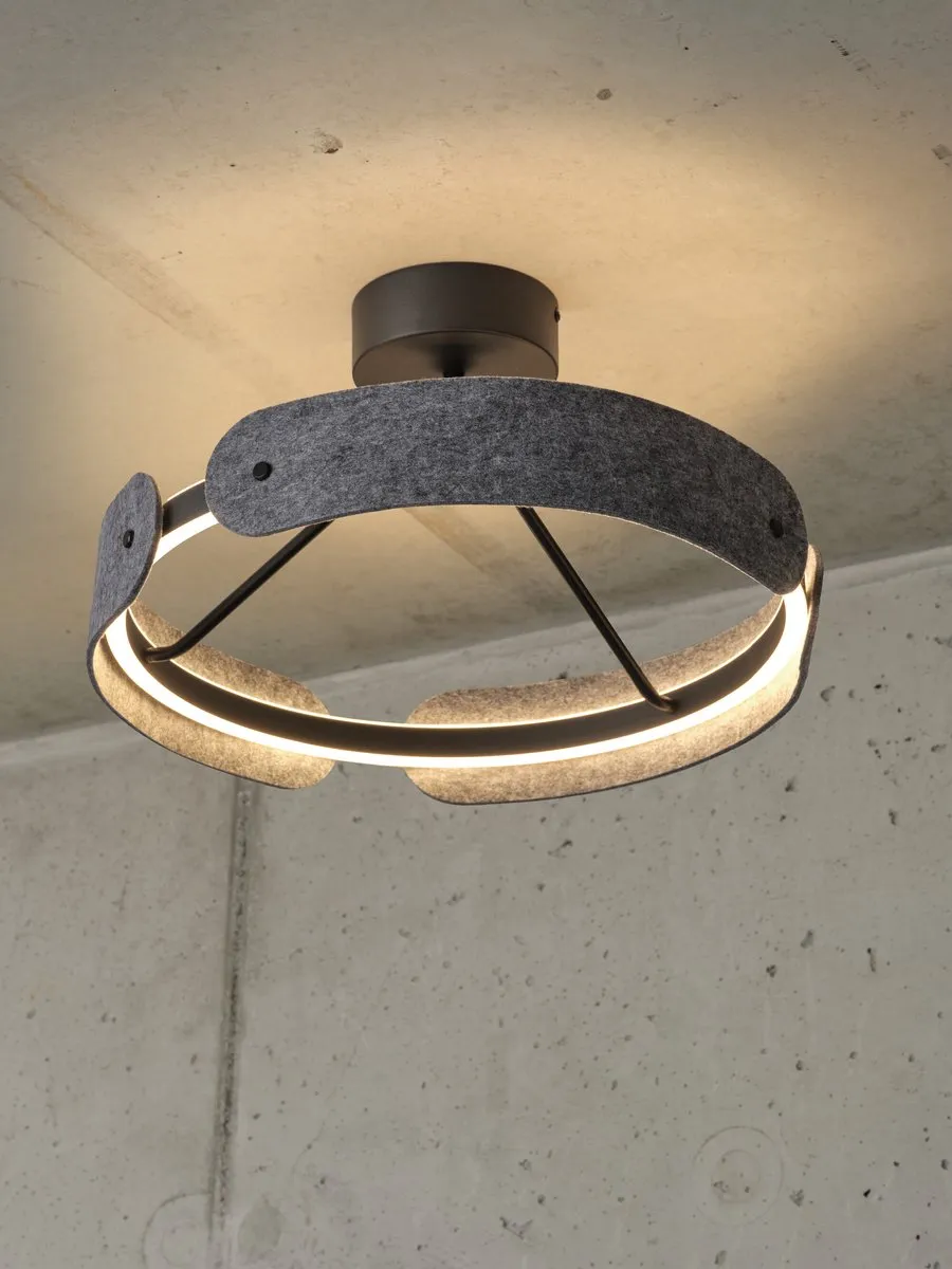 Osram Decor Curve Felt LED Plafondlamp 33W - 430mm - Donkergrijs