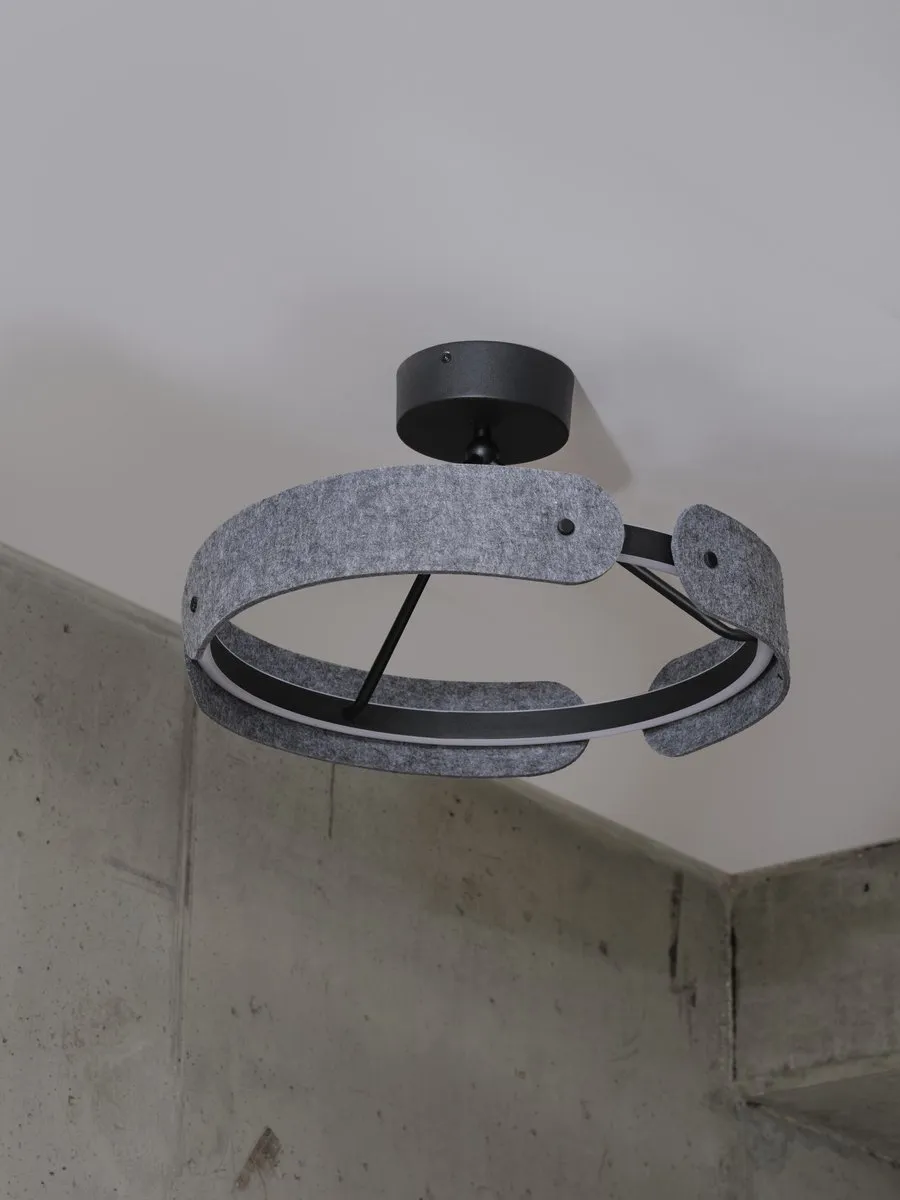 Osram Decor Curve Felt LED Plafondlamp 33W - 430mm - Donkergrijs - afbeelding 6 van 6