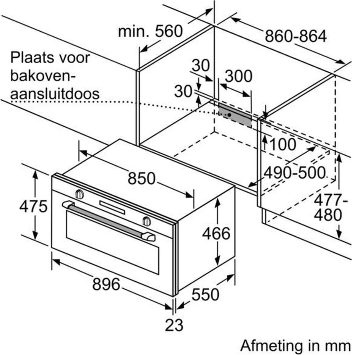 Bosch Serie 6 VBC5580S0 Inbouwoven 85L - Roestvrijstaal - afbeelding 6 van 6