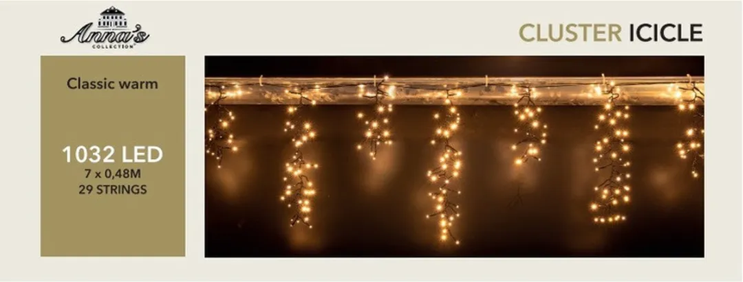 Anna's Collection Ijspegelverlichting Lichtsnoer 1032 LED - 700cm