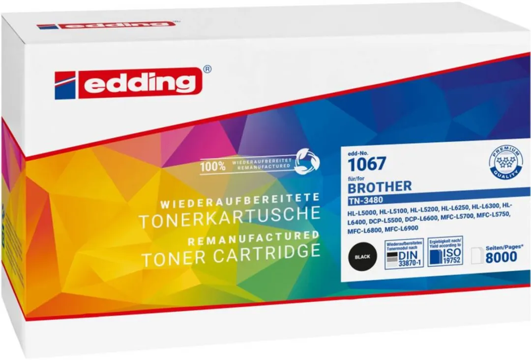 edding EDD-1067 Toner - Zwart - 8000 Pagina's